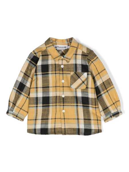  Bonpoint Check-pattern Long-sleeve Shirt - Yellow 