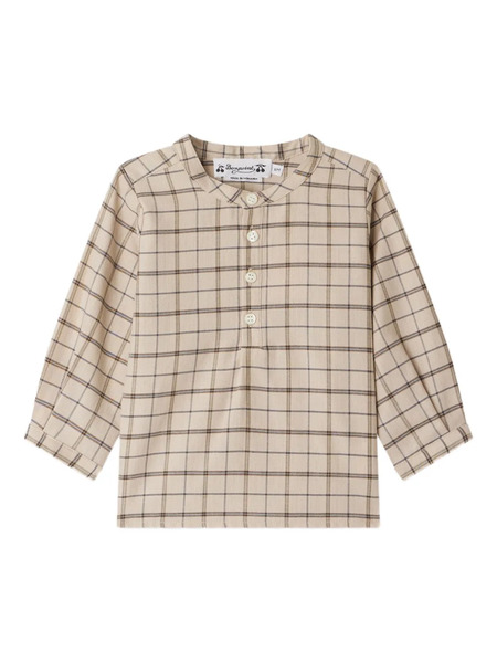  Bonpoint Checked Button-fastening Polo Shirt - Neutrals 