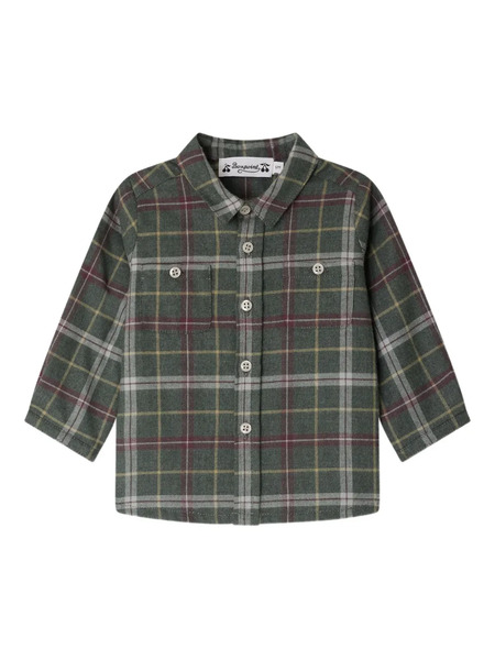  Bonpoint Checked Pocketed Shirt - Green 