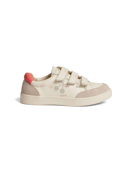  Bonpoint Cherry-print Touch-strap Sneakers - Neutrals 