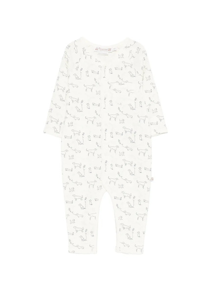  Bonpoint Dog-print Long-sleeve Romper - Neutrals 