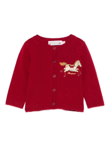  Bonpoint Embroidered-detail Buttoned Cardigan 