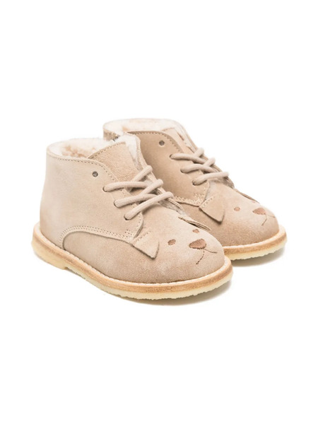  Bonpoint Embroidered-dog Boots - Neutrals 