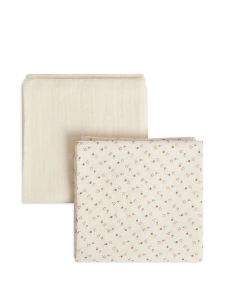  Bonpoint Floral Print Blankets (pack Of Two) - Neutrals 