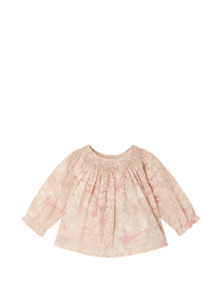  Bonpoint Floral Smocked Blouse - Neutrals 