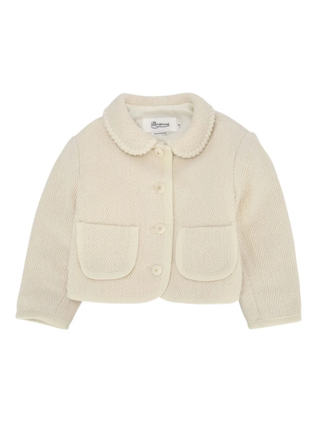  Bonpoint Herringbone-patterned Collar Jacket - Neutrals 