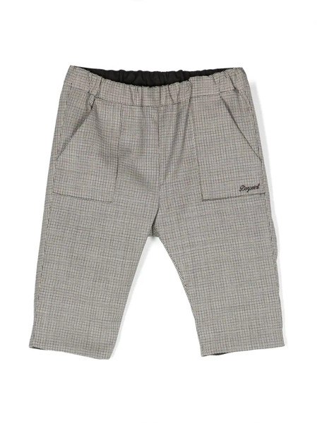  Bonpoint Houndstooth-pattern Elasticated-waist Trousers - Brown 