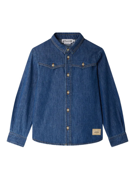  Bonpoint Jared Button-placket Denim Shirt - Blue 