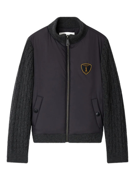  Bonpoint Jarod Cable-knit Panelled Jacket - Black 