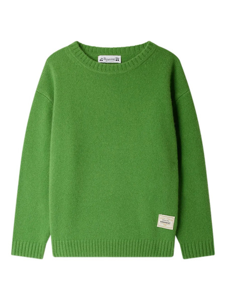  Bonpoint Jason Elbow-patch Wool Sweater - Green 