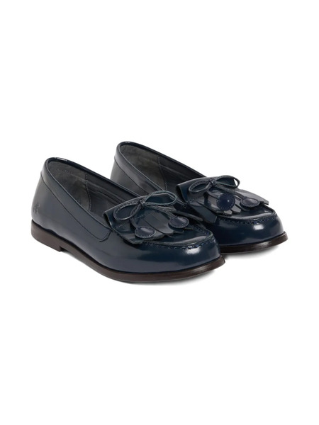  Bonpoint Jazz Fringed Leather Loafers - Blue 
