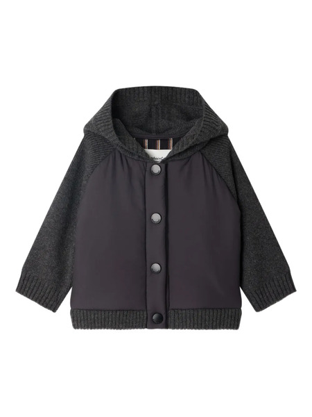  Bonpoint Jepeto Hooded Knitted-panel Coat - Grey 