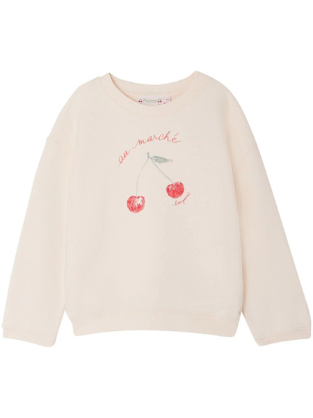  Bonpoint Logo-print Cotton Sweatshirt - Neutrals 