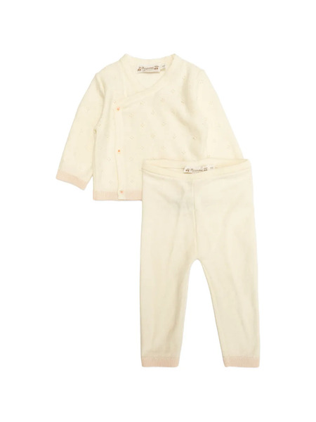  Bonpoint Long-sleeve Buttoned Trousers Set - Neutrals 