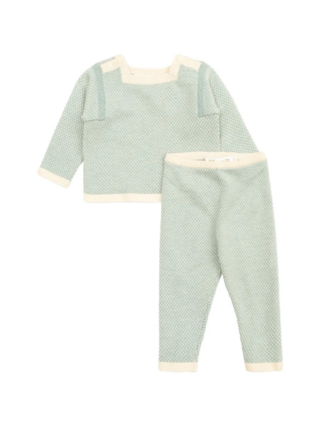  Bonpoint Long-sleeve Trousers Set - Green 