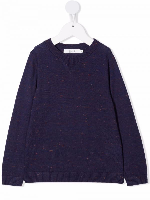  Bonpoint Long-sleeved Wool-blend Sweatshirt - Blue 