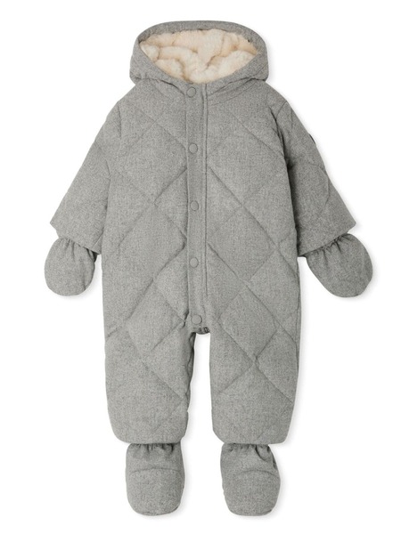  Bonpoint Padded Hooded Romper - Grey 
