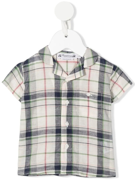  Bonpoint Plaid Pattern Button-up Shirt - Neutrals 