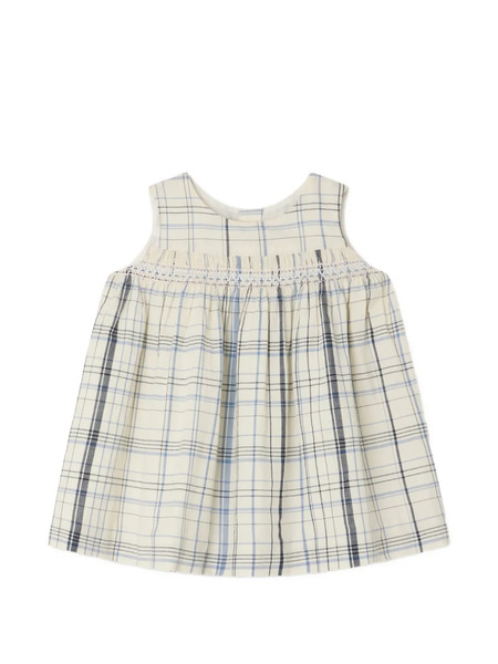  Bonpoint Plaid Smocked Dress - Neutrals 