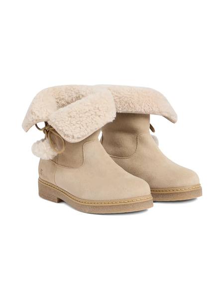  Bonpoint Pom-pom Suede Boots - Neutrals 
