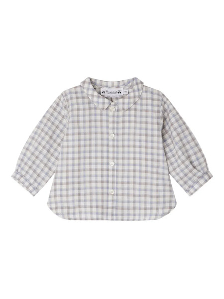  Bonpoint Regular Collar Checked Shirt - Neutrals 
