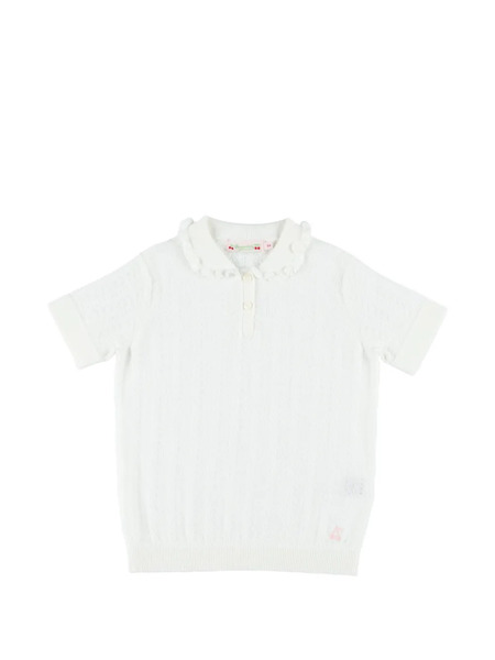  Bonpoint Ruffled Knit Top - White 
