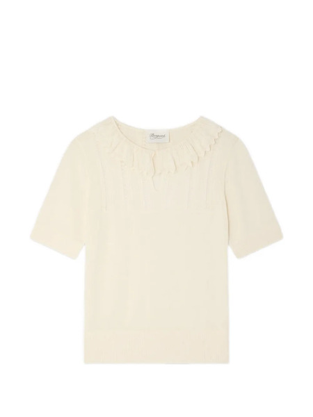  Bonpoint Ruffled Short-sleeve T-shirt - Neutrals 
