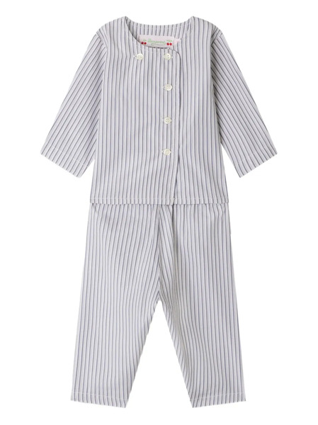  Bonpoint Striped Button-fastening Pyjamas Set - Blue 