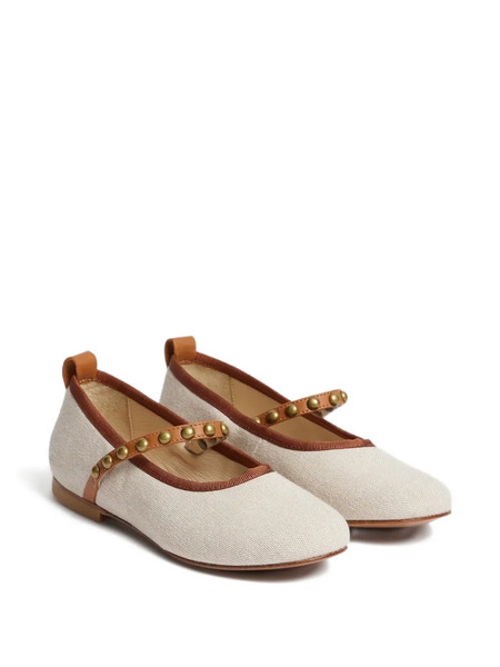  Bonpoint Studded Strap Sneakers - Neutrals 