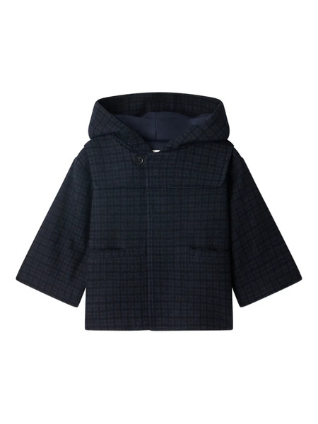  Bonpoint Timo Checked Hooded Coat - Blue 