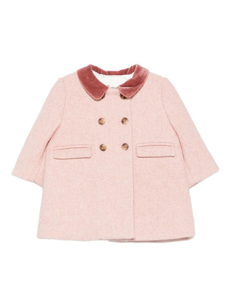  Bonpoint Velvet-collar Coat - Pink 