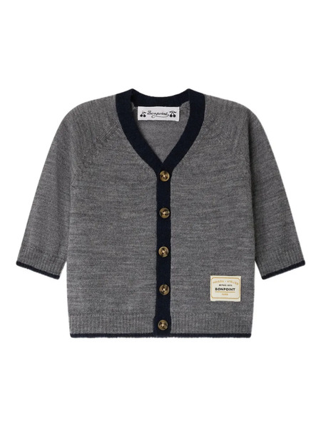  Bonpoint Wool Buttoned Cardigan - Grey 