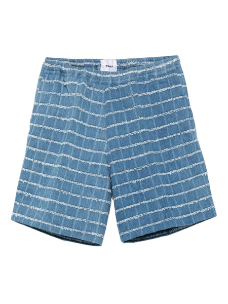  Bonsai Check Denim Shorts - Blue 