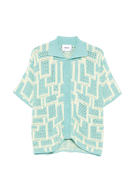  Bonsai Geometric Oversized Shirt - Blue 