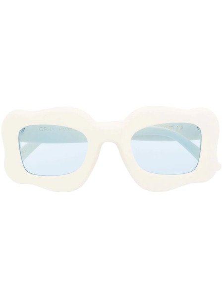  Bonsai Oversized Curved-frame Sunglasses - White 