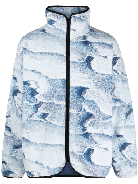  Bonsai Salt Abstract-print Zip-up Jacket - Blue 