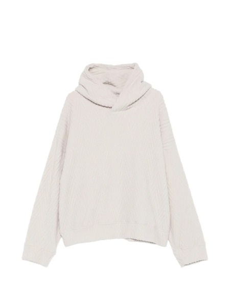  Bonsai Zigzag-patterned Oversized Hoodie - Neutrals 