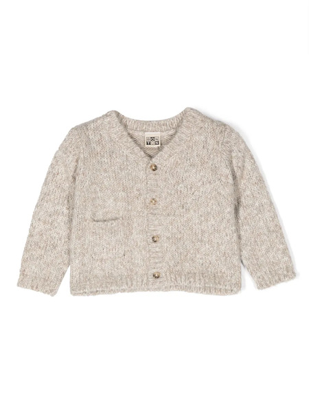  Bonton Button-up V-neck Cardigan - Neutrals 