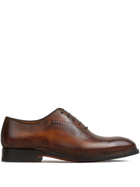  Bontoni Stitching Leather Shoes - Brown 