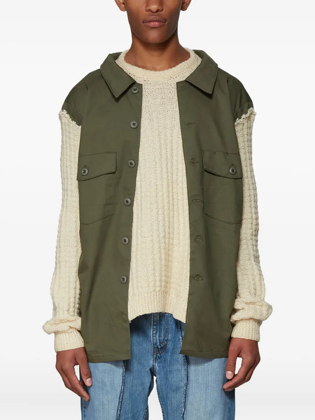  Bonum Panelled Knitted Sweater - Green 