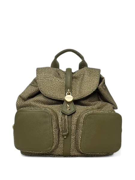 Borbonese Flap-top Printed Backpack - Green 