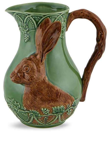  Bordallo Pinheiro 'bosque' Hare Pitcher - Green 