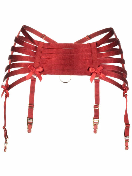  Bordelle Webbed Suspender Belt - Red 