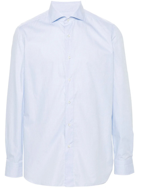 Borrelli Checked Cotton Shirt - Blue 