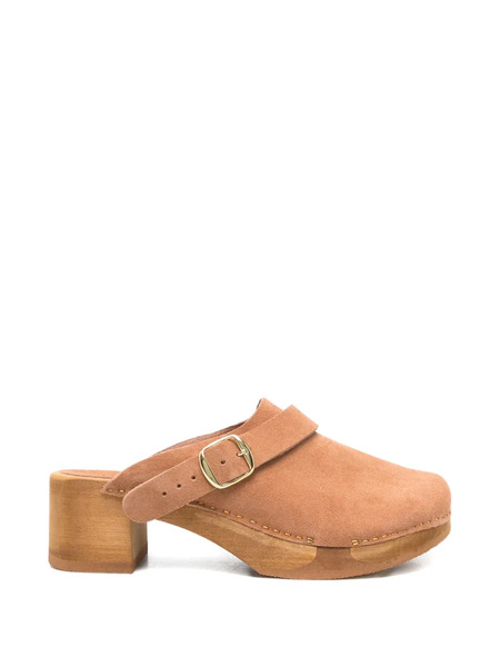  Bosabo Annaé Buckle Suede Clogs - Brown 