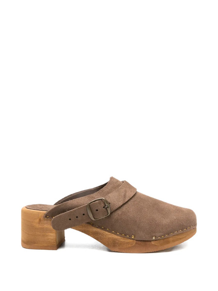  Bosabo Annaé Buckle Suede Clogs - Brown 