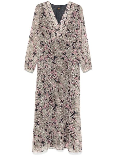  Boss Abstract-print Maxi Dress - Neutrals 