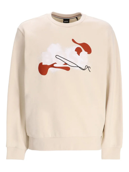  Boss Abstract-print Sweatshirt - Neutrals 