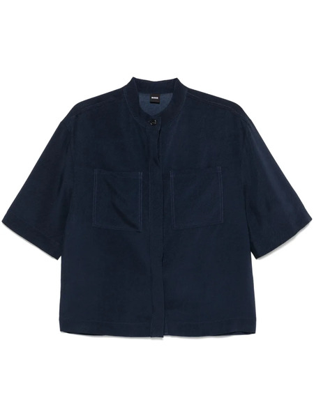  Boss Band-collar Shirt - Blue 