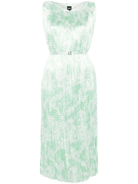  Boss Belted Midi Dress - Green 